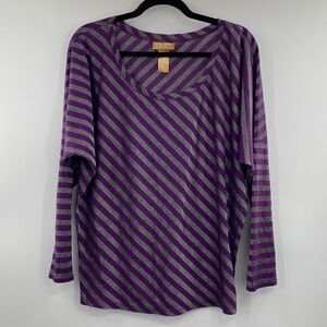 3For$20 Miss Tina by Tina Knowles Purple Silver shimmer Top size Medium